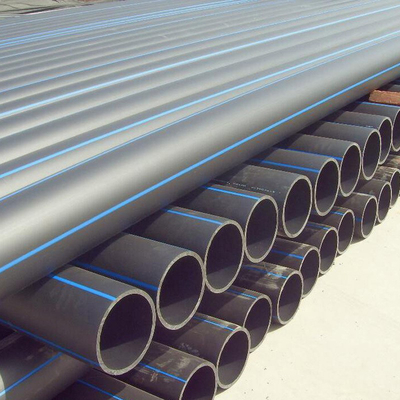 PE HDPE 給水管 客の要求に応じて長さ 青か黒 青いストライプ